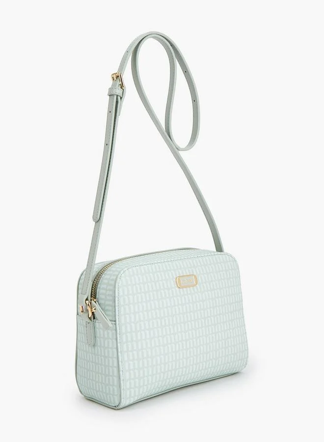 ميسي Monogram Print Crossbody Bag With Adjustable Strap